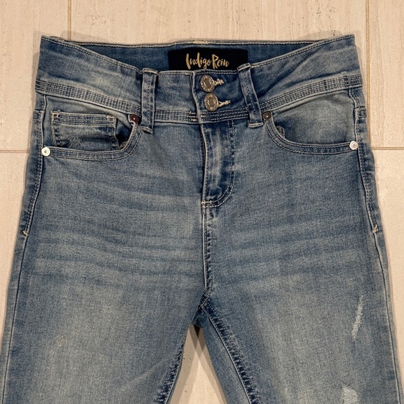 Girls Indigo Blue distressed Denim Jeans size 10 - Picture 4 of 7